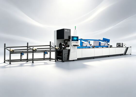 High Precision ±0.02mm Metal Tube Laser Cutting Machine with Semi Automatic Loading Frame and Energy Saving Liquid Cooling