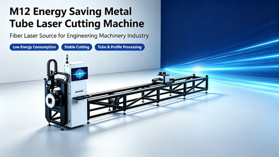 M12 Energy Saving Metal Tube Laser Cutting Machine With Fiber Laser Source For Engineering Machinery Industry