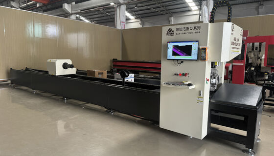 Q12Y Metal Tube Laser Cutting Machine with Moving Front Chuck for Display Racks Mingzhou Laser