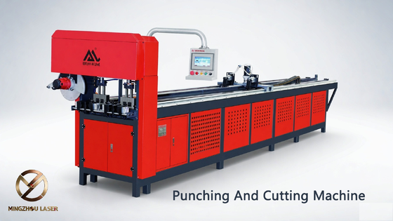 Mingzhou Laser Hydraulic Louver Hole Punching And Cutting Machine with 80KN Punching Force CNC Touchscreen Operation and Integrated Saw Blade Cutting